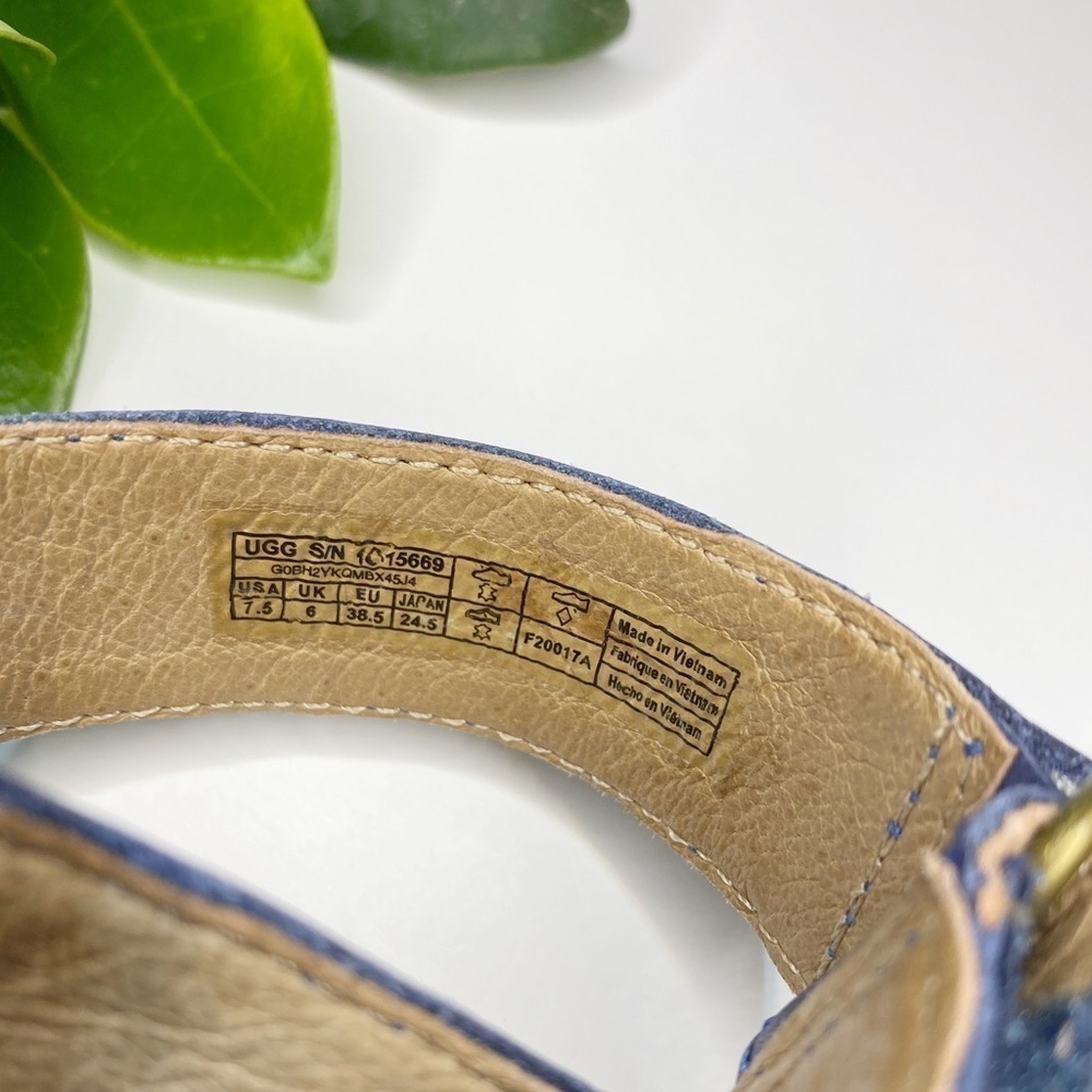 UGG Navy Blue Laddie Marino Sandals Size 7.5 - Picture 6 of 10